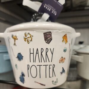 Rae Dunn Harry Potter Themed White Ceramic Pot